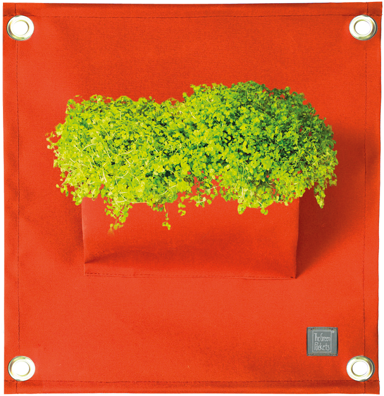 Fotografie The Green Pockets AMMA - závěsný obal na květináče Oranžová