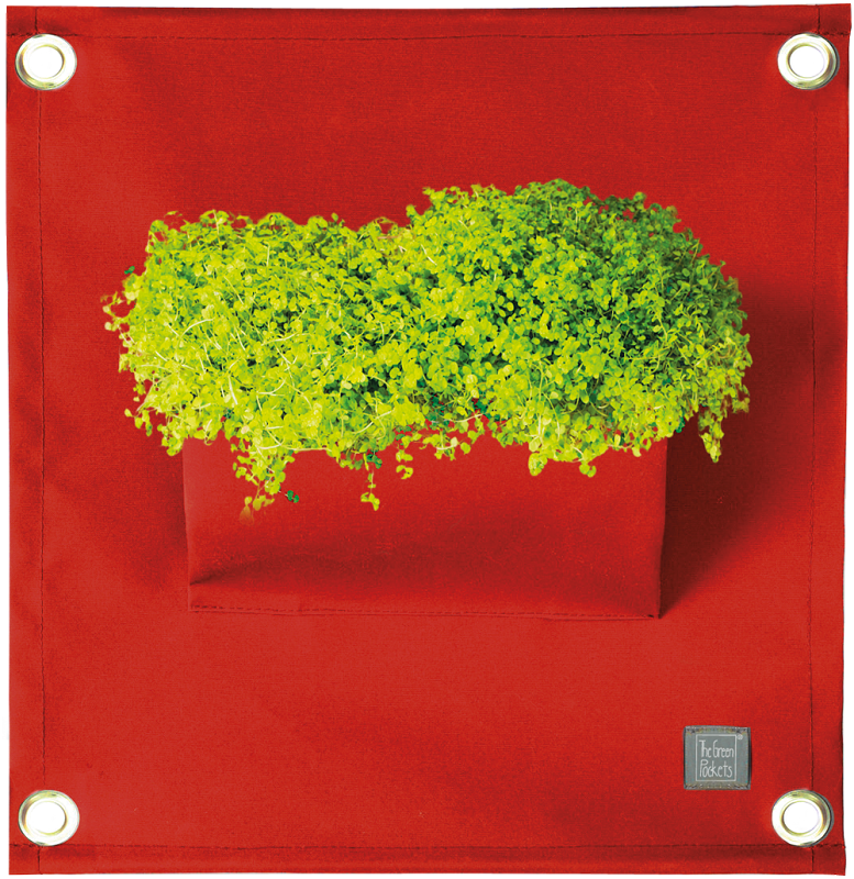 The Green Pockets AMMA - závěsný obal na květináče Červená