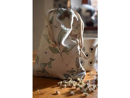 Režný pytlík Lístky 02