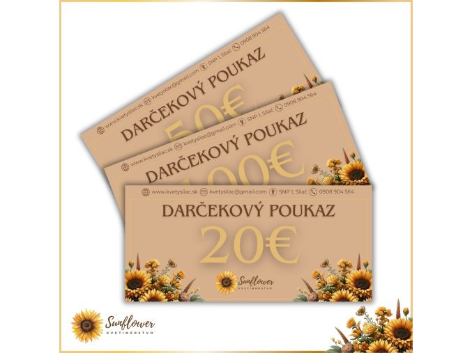 Darcekovy poukaz SUNFLOWER Hlavna fotka