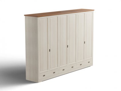 Skříň šatní Kvilda, 6 dveří, 3 zásuvky