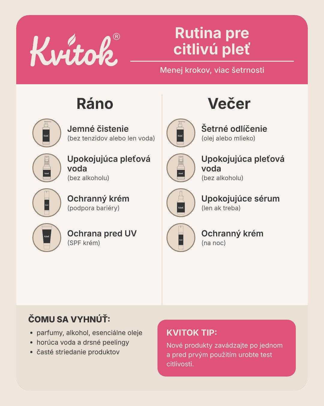 Rutina pre citlivú pleť – ráno a večer