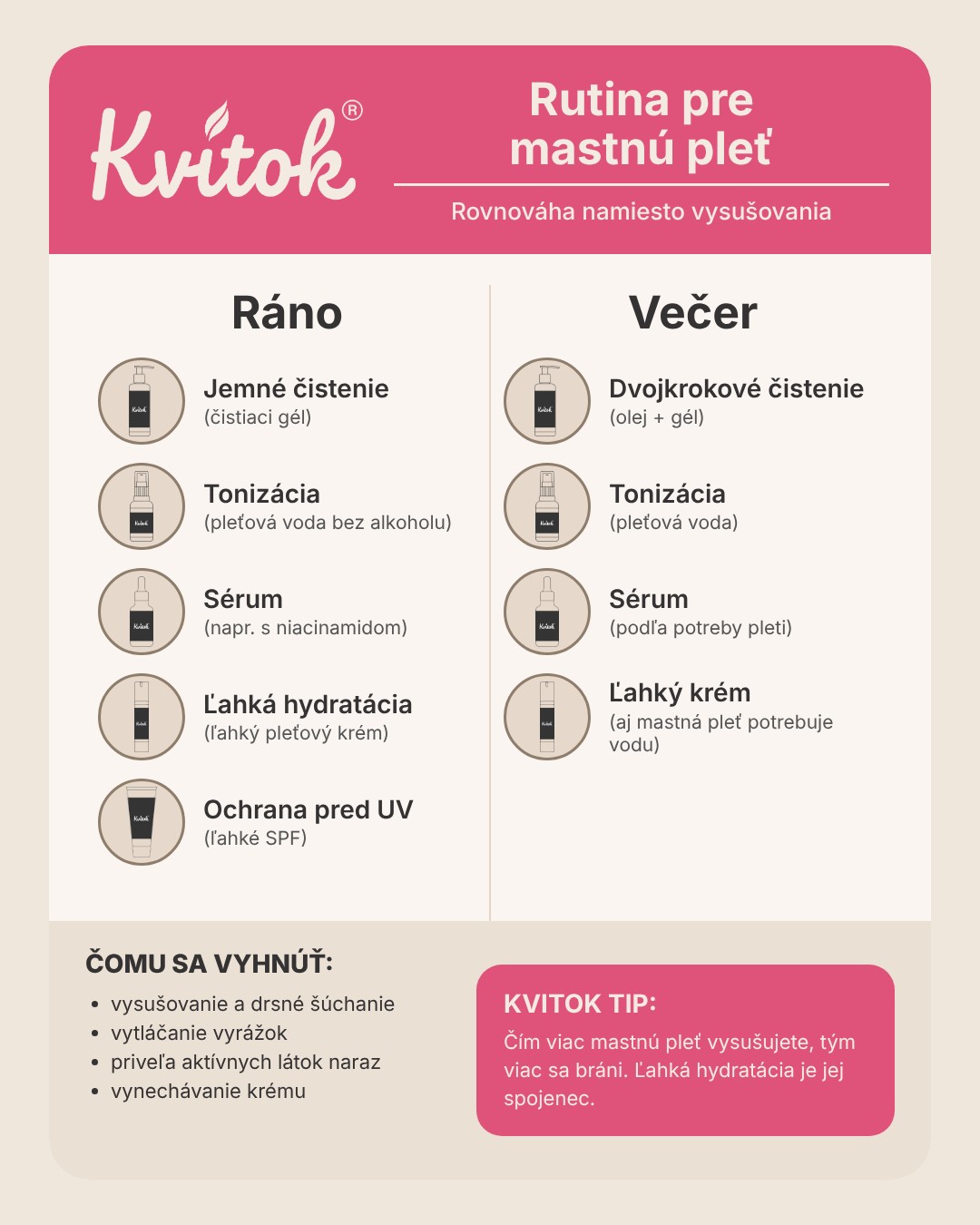 Rutina pre mastnú pleť – ráno a večer