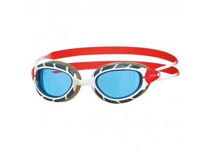 predator goggles white red tinted blue lens 1
