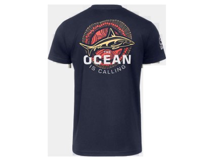 Pánské tričko Mares V-Neck Ocean Is Calling, modré
