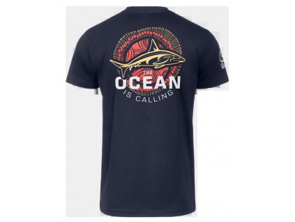 Pánské tričko Mares V-Neck Ocean Is Calling, modré, XL