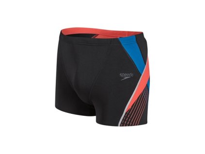 Plavky Speedo SPDFIT SPL ASHT AM černá červená pánské s nohavičkou