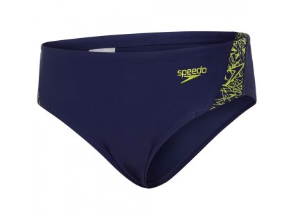 Plavky Speedo BOOM SPL 7CM BRF AM NAVY GREEN, pánské, modrá zelená,