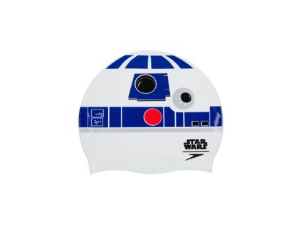 Plavecká čepice Speedo PRINT CAP bílá modrá,