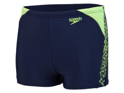 Plavky Speedo BOOM SPLICE chlapecké s nohavičkou, tm. modré zelené,