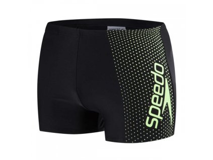 Plavky Speedo GALA LOGO chlapecké s nohavičkou, černé zelené,
