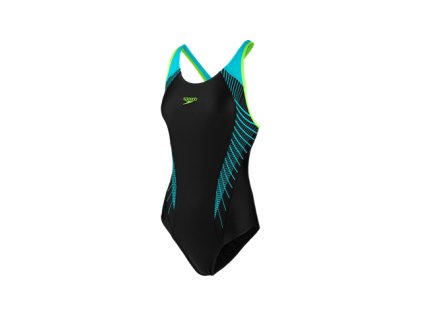 Plavky Speedo FIT LANEBACK AF dámské jednodílné, černé modré,