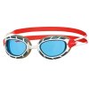 predator goggles white red tinted blue lens 1