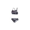 Plavky Speedo BOOM ALOV 2PCE MLEG AF BLK WHT, dámské dvoudílné, černá bílá,