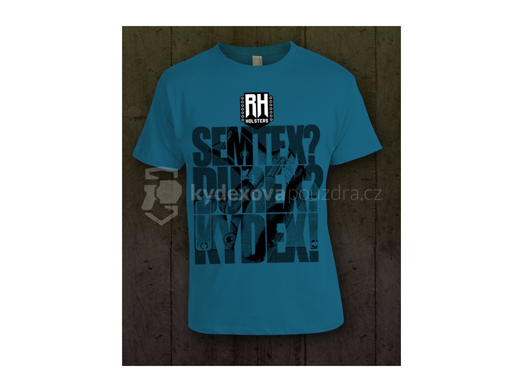 Pánské tričko s potiskem RH Holsters, modré