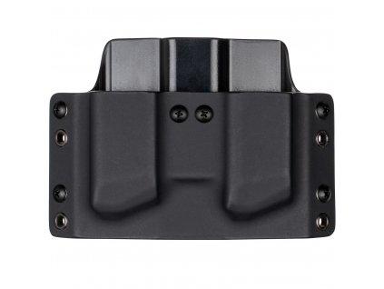 OWB - Glock 17/19/19X/45 - vnější kydexové pouzdro na 2 zásobníky - plný sweatguard - černá/černá