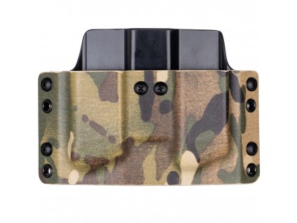 OWB - Glock 17/19/19X/45 - vnější kydexové pouzdro na 2 zásobníky - plný sweatguard - multicam/černá