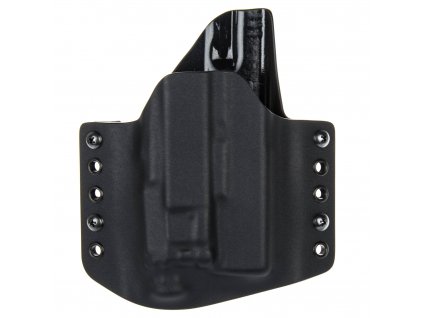 OWB - Glock 19/23/32 + Viridian X5L + ECR - vnější kydexové pouzdro - poloviční sweatguard - černá/černá