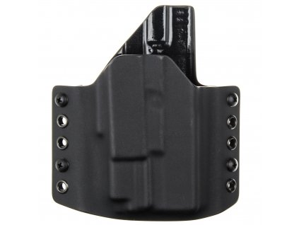 OWB - Glock 19/23/32 + Olight PL-MINI Valkyrie - vnější kydexové pouzdro - poloviční sweatguard - černá/černá