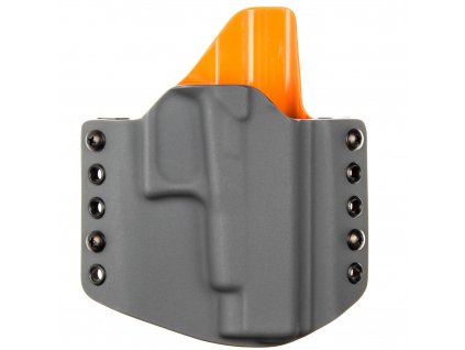 OWB - Glock 48 - vnější kydexové pouzdro - poloviční sweatguard - tmavě šedá/oranžová