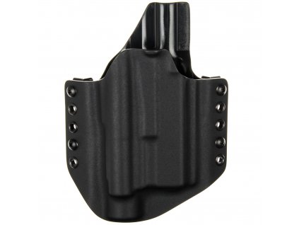 OWB - Glock 19/23/32 + Olight PL-2/PL-PRO Valkyrie - vnější kydexové pouzdro - poloviční sweatguard - černá/černá
