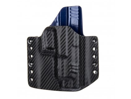 OWB - Springfield XDM 4.5" - vnější kydexové pouzdro - poloviční sweatguard - carbon/police modrá