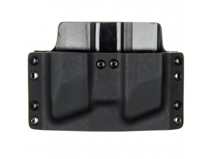 OWB - CZ P-10 F .45 AUTO - vnější kydexové pouzdro na 2 zásobníky - plný sweatguard - černá/černá