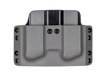 OWB - Glock 17/19/19X/45 - vnější kydexové pouzdro na 2 zásobníky - plný sweatguard - tmavě šedá/černá