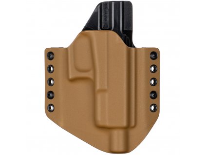 OWB - Glock 19 Gen5 - Glock 19X/45 - vnější kydexové pouzdro - poloviční sweatguard - coyote hnědá/černá