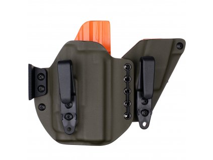 AIWB - Glock 19/23/32 - Glock 19X/45 + Streamlight TLR-7 X + zásobník - appendix vnitřní kydexové pouzdro - poloviční/bez sweatguardu - ns - olivová/oranžová
