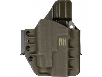 FROGY - Glock 19/23/32 - Glock 19X/45 + Streamlight TLR-7A - vnější kydexové pouzdro - poloviční sweatguard - olivová