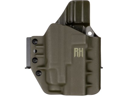 FROGY - Glock 43X Rail MOS + Streamlight TLR-7 Sub - vnější kydexové pouzdro - poloviční sweatguard - olivová