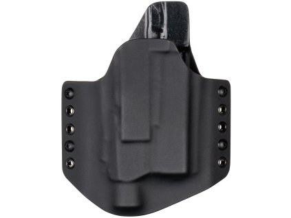 OWB - Glock 19 Gen5 - Glock 19X/45 + Fenix GL23R - vnější kydexové pouzdro - poloviční sweatguard - černá/černá