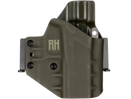 FROGY - Glock 43/43X - Glock 43X Rail MOS - vnější kydexové pouzdro - poloviční sweatguard - olivová