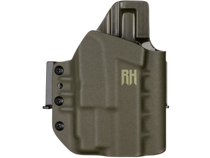 FROGY - Glock 19 Gen3-5 - Glock 19X/45 + Glock GTL II - vnější kydexové pouzdro - poloviční sweatguard - olivová