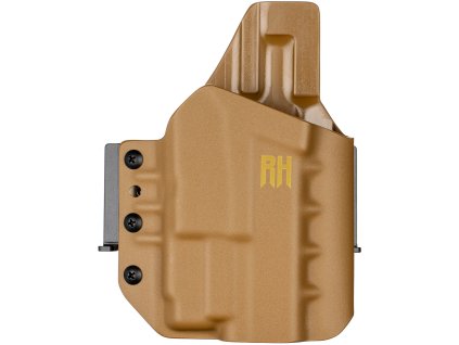 FROGY - Glock 19 Gen3-5 - Glock 19X/45 + Glock GTL II - vnější kydexové pouzdro - poloviční sweatguard - coyote hnědá