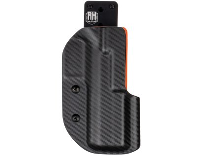 IPSC DL - KMR W-02 UMBRA - RH závěs - sportovní kydexové pouzdro - carbon/oranžová