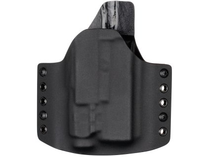 OWB - Glock 19 Gen5 - Glock 19X/45 + Fenix GL07 - vnější kydexové pouzdro - poloviční sweatguard - černá/černá