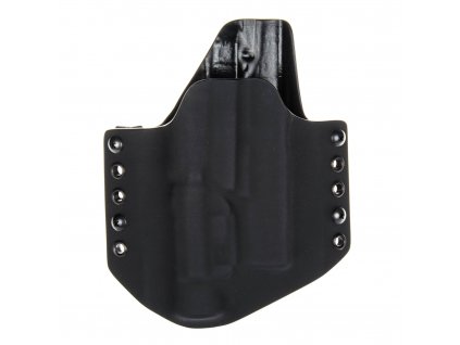 OWB - Glock 19/23/32 + Streamlight TLR-1 HL - vnější kydexové pouzdro - poloviční sweatguard - černá/černá