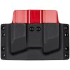 OWB - CZ P-10 C/F/S/SC - CZ P-07/09 - vnější kydexové pouzdro na 2 zásobníky - plný sweatguard - černá/červená