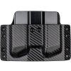 OWB - Glock 17/19/19X/45 - vnější kydexové pouzdro na 2 zásobníky - plný sweatguard - carbon/černá