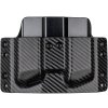 OWB - Glock 17/19/19X/45 - vnější kydexové pouzdro na 2 zásobníky - plný sweatguard - carbon/černá