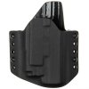 OWB - Glock 17/22/31 + Olight PL-MINI 2 Valkyrie - vnější kydexové pouzdro - poloviční sweatguard - černá/černá