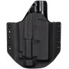 OWB - Glock 17 Gen5 + Olight Baldr Pro/RL - vnější kydexové pouzdro - poloviční sweatguard - černá/černá