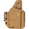 FROGY - Glock 19 Gen3-5 - Glock 19X/45 + Glock GTL II - vnější kydexové pouzdro - poloviční sweatguard - coyote hnědá
