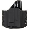 OWB - Glock 43X Rail MOS + Olight PL-MINI 3 Valkyrie - vnější kydexové pouzdro - poloviční sweatguard - černá/černá