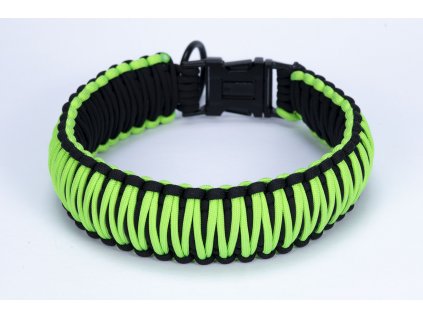 Paracordkový obojek Cobra neon zelená 1