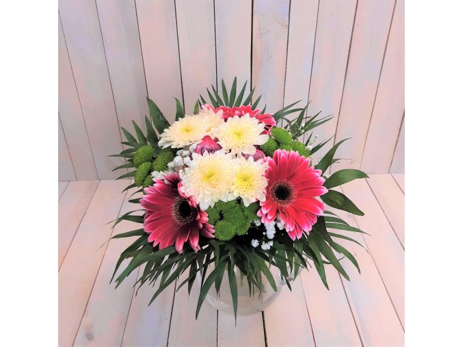 30 GERBERA TMAVĚ RŮŽOVÁ MIX