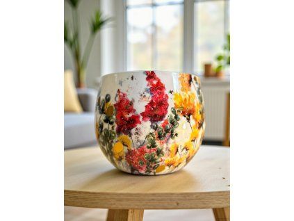 Obal Designed by Lammie - Floral White (Průměr 15 cm)