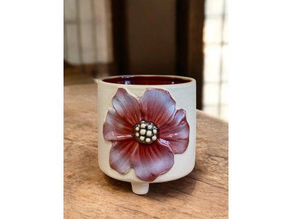 Aisha pot exclusive vínový (Průměr 8 cm)